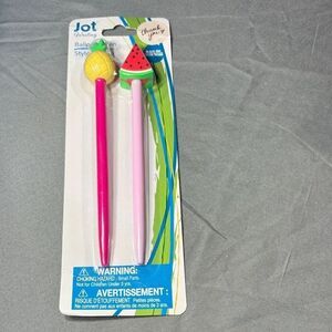 Jot Fruit Top Ballpoint Pen Pair Pineapple Watermelon
